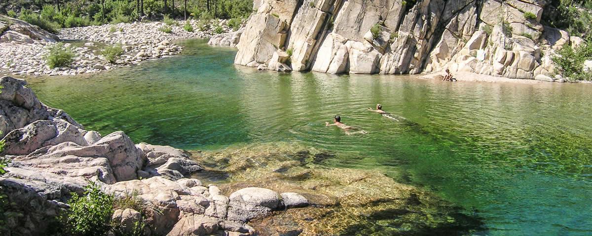 Badegumpen auf dem Camping U Rusmarinu Bavellatal