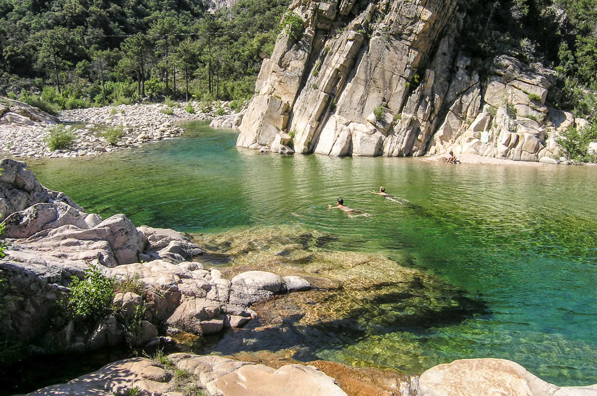 Badegumpen auf dem Camping U Rusmarinu Bavellatal