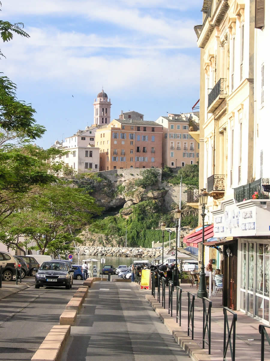 Bastia Straße Blick auf Altstadt