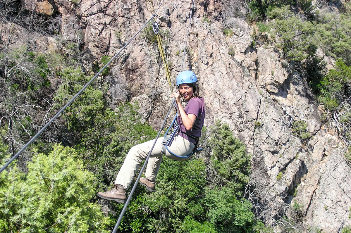 Seilrutsche im Via Ferrata im Bavellatal